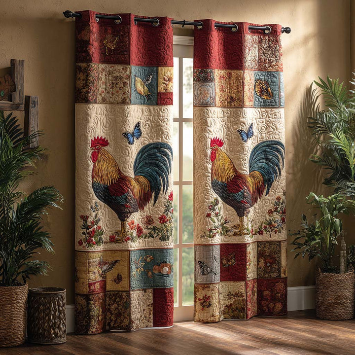 Rideaux matelassés – avec motif de poules de ferme NCU0XD2106
