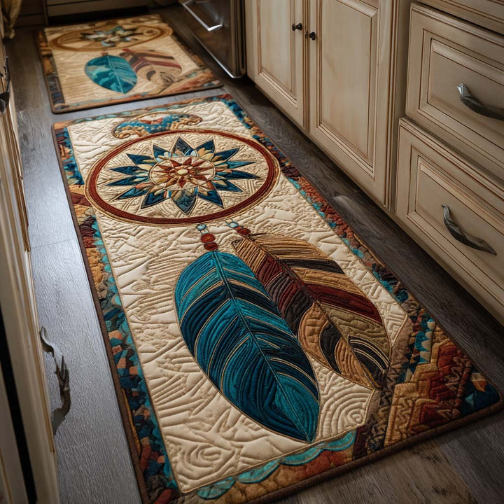Tapis de cuisine antidérapant – plumes rêvées NCU0NT10844