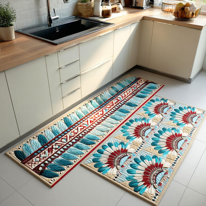 Tapis de cuisine antidérapant – Couronne de plumes NCU0TD1433