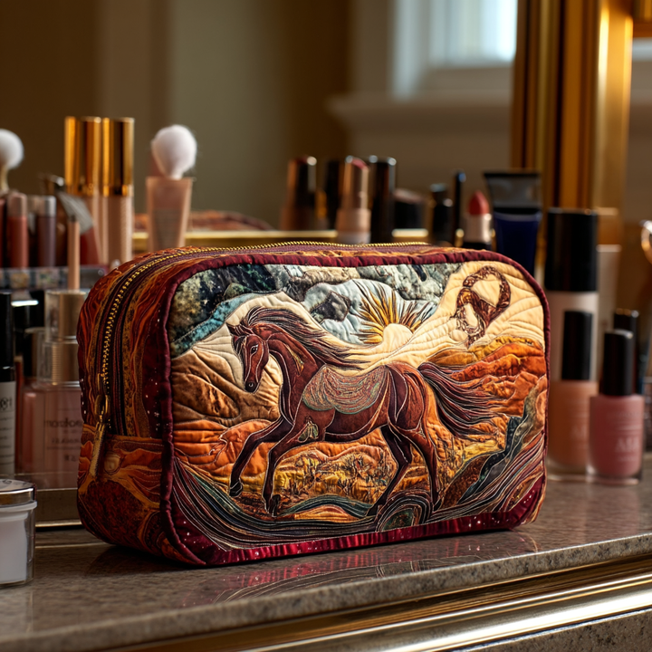 Trousse de maquillage matelassée avec cheval ardent NCU0DK9003