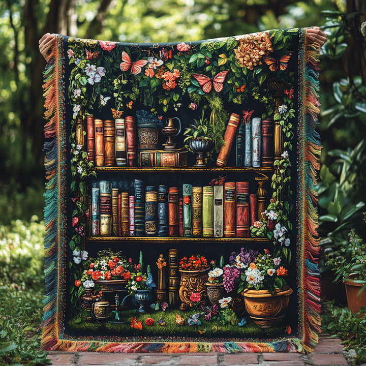 Couverture tissée – Bibliothèque à fleurs NCU0DV3874