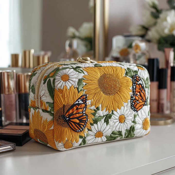 Trousse de maquillage matelassée avec des fleurs éclatantes NCU0NT10230