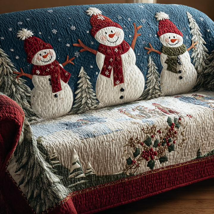 Housse de canapé matelassée – avec bonhomme de neige souriant NCU0DK10797