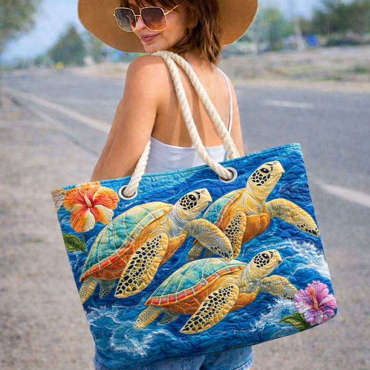 Sac de plage fait main | Tortue de mer II
