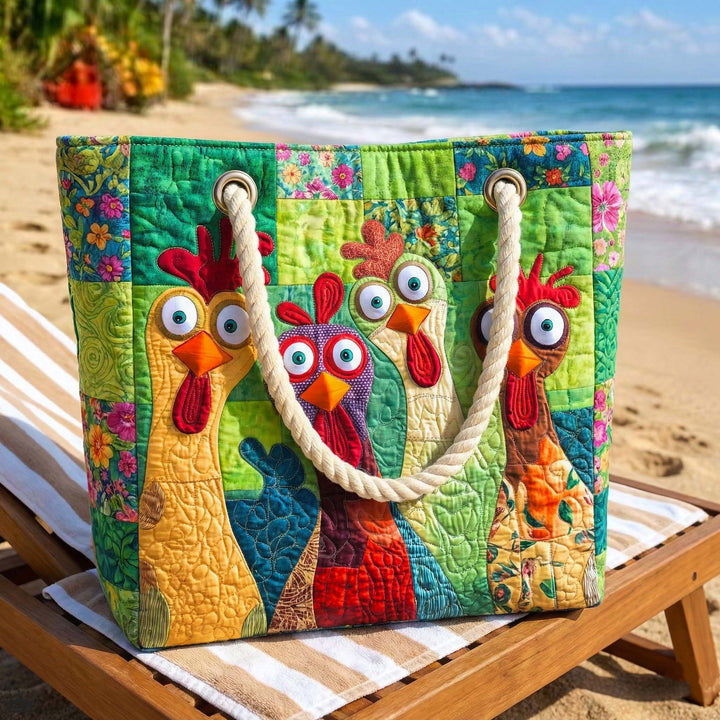 Sac de plage fait main | Poule joyeuse