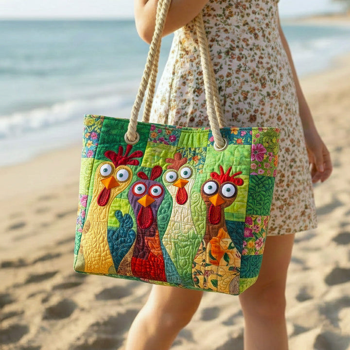 Sac de plage fait main | Poule joyeuse