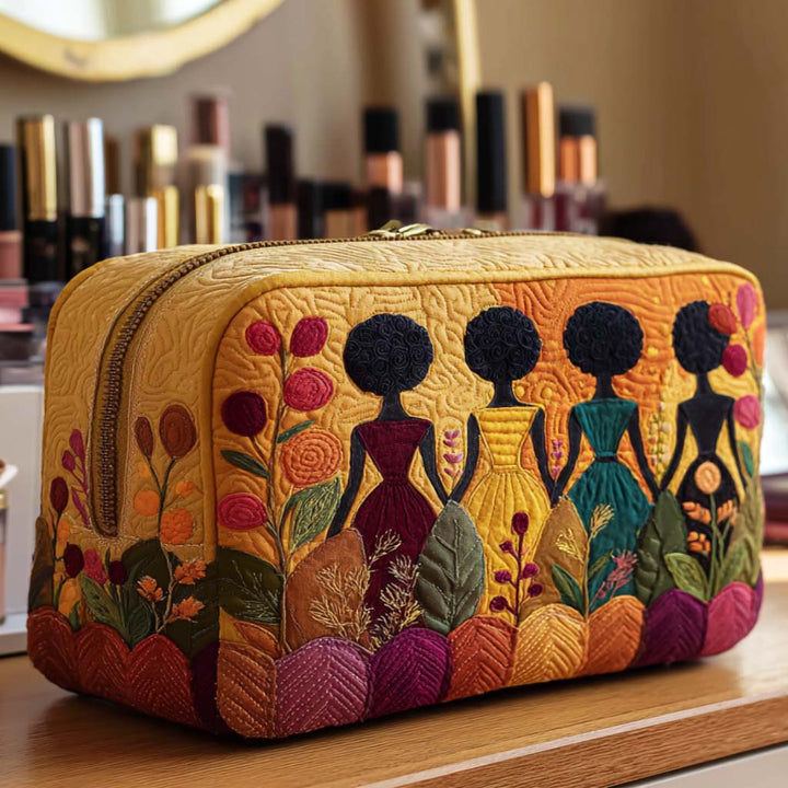 Trousse de maquillage matelassée avec détails dorés NCU0NT10377