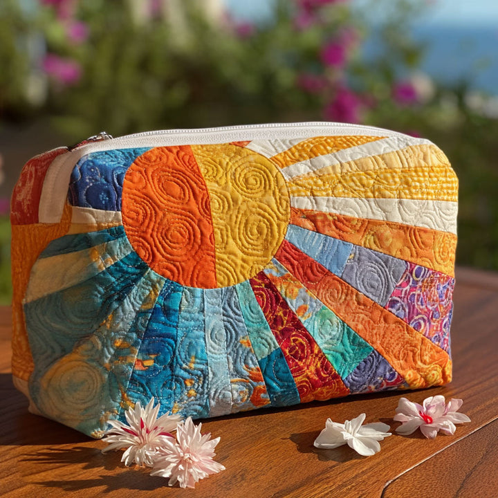 Trousse de maquillage matelassée avec motif rétro coloré NCU0PT9287