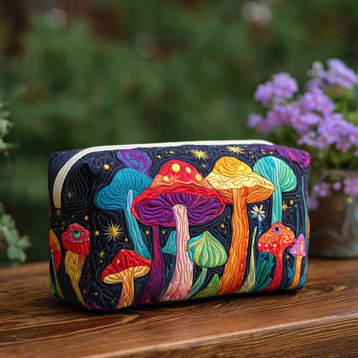 Trousse de maquillage matelassée avec des champignons rétro NCU0PT9288