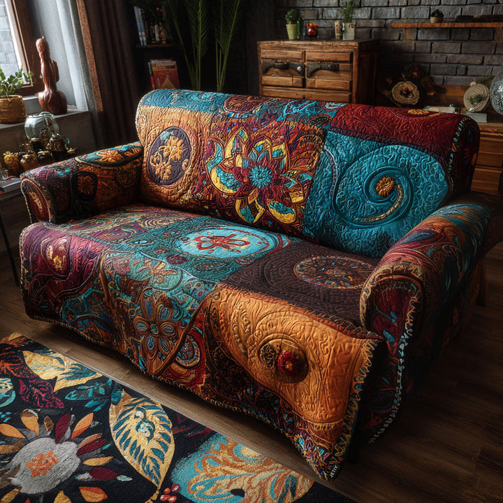 Housse de canapé matelassée – avec motif floral harmonieux NCU0PT10058