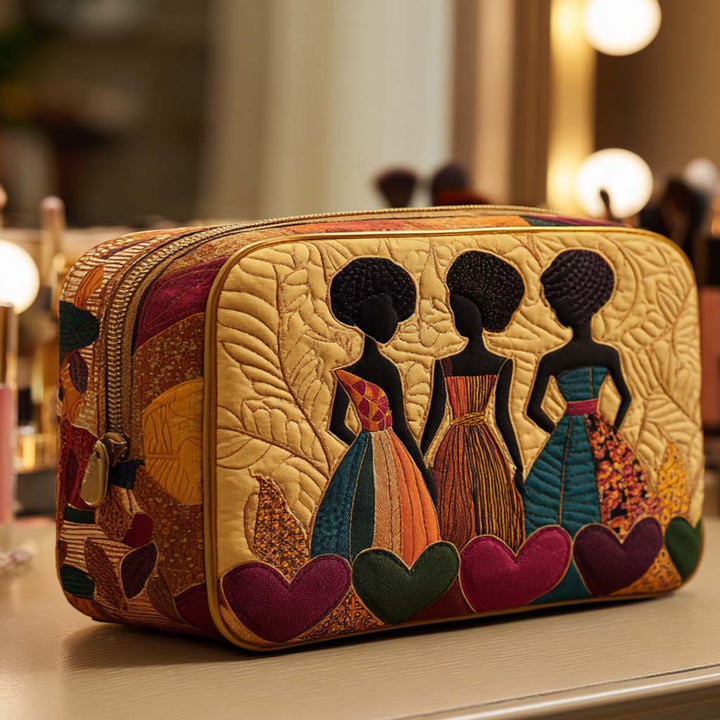 Trousse de maquillage matelassée avec cœurs d'amitié NCU0NT10378
