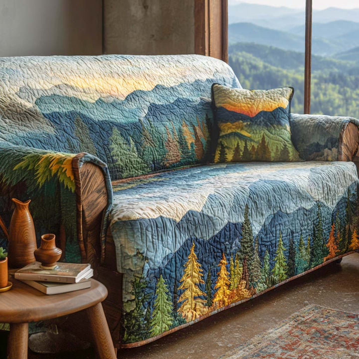 Housse de canapé matelassée – avec paysage de montagne NCU0XD1096