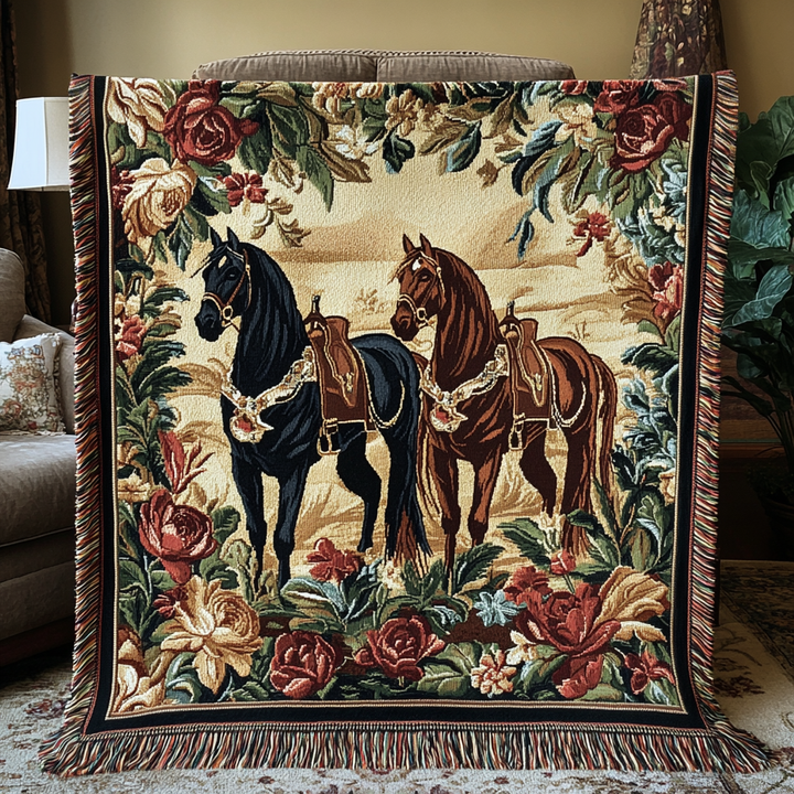 Couverture tissée – Idylle équestre NCU0VH3478