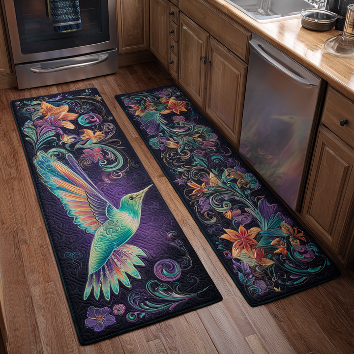 Tapis de cuisine antidérapant – Colibri et fleurs NCU0DK11061