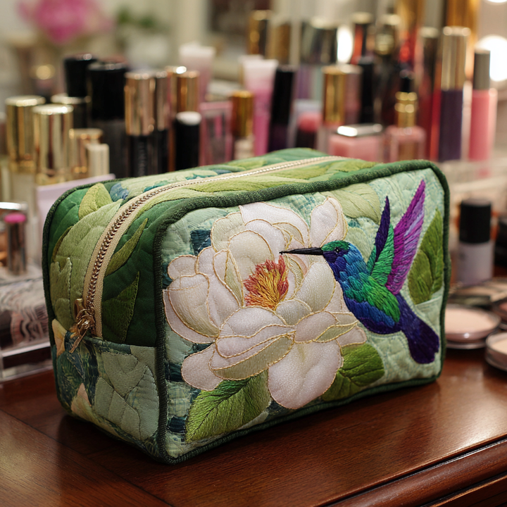 Trousse de maquillage matelassée avec colibris NCU0DK10215