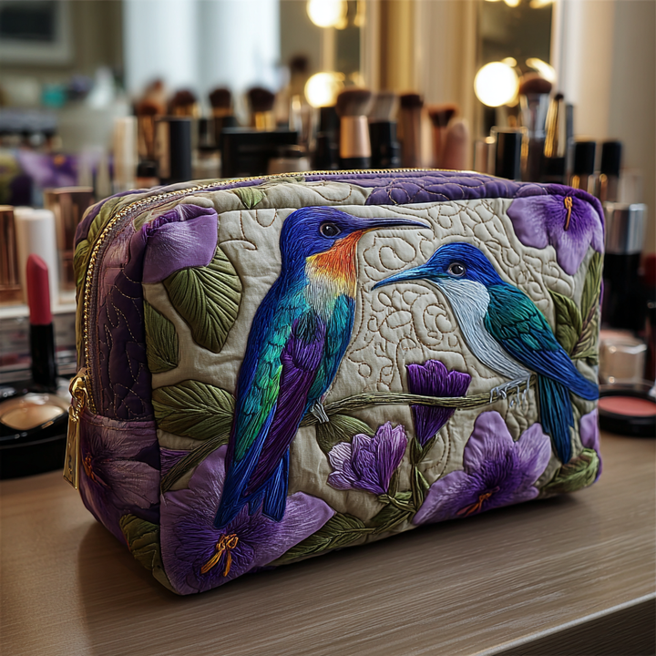 Trousse de maquillage matelassée avec délicat colibri NCU0DK10218