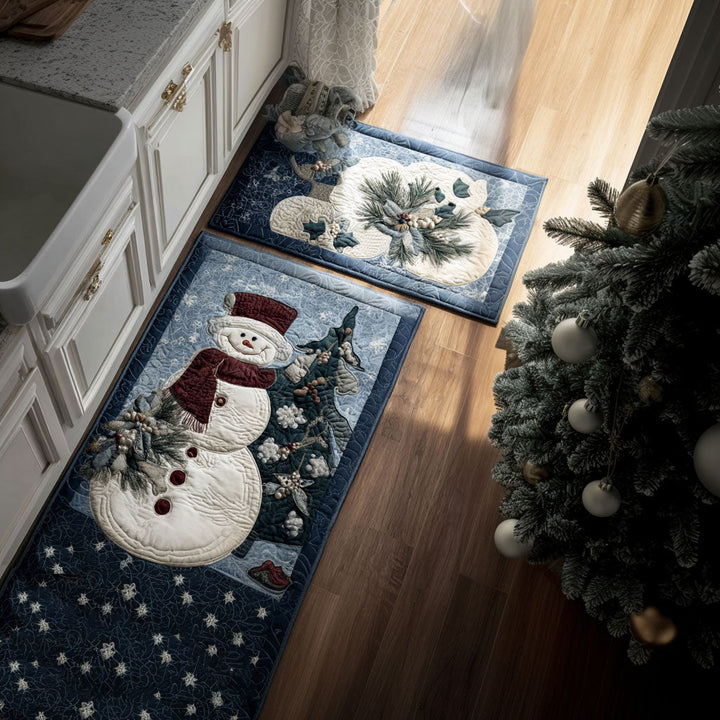 Tapis de cuisine antidérapant – Tapis d'hiver avec bonhomme de neige NCU0PT10154