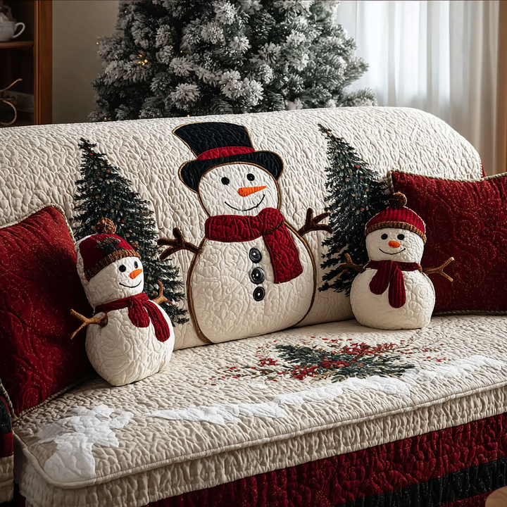 Housse de canapé matelassée – avec un bonhomme de neige souriant NCU0DK10793