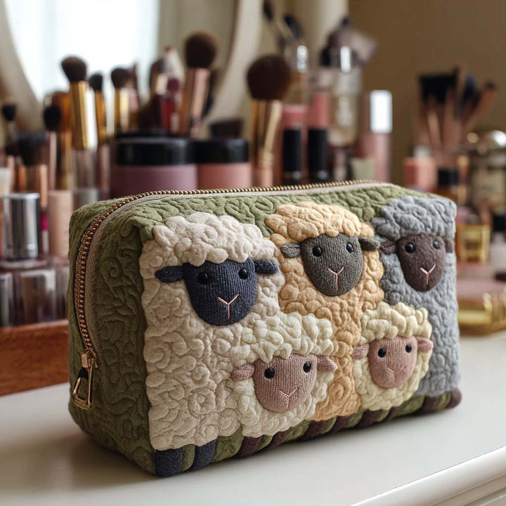 Trousse de maquillage matelassée avec des moutons NCU0VT287