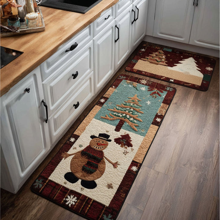 Tapis de cuisine antidérapant – Détails d'hiver enneigés NCU0PT10156