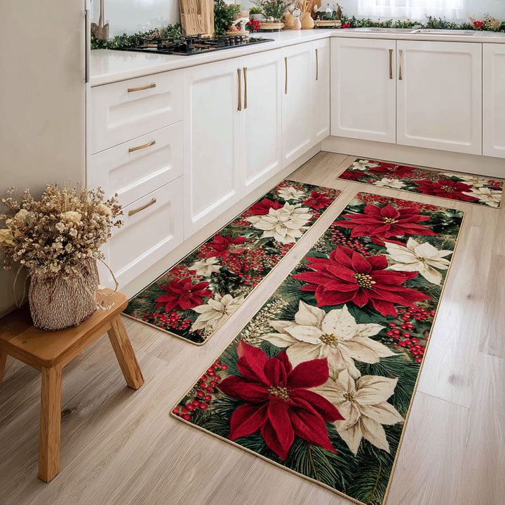 Tapis de cuisine antidérapant – Tapis de cuisine de Noël avec chemin festif NCU0DK11534