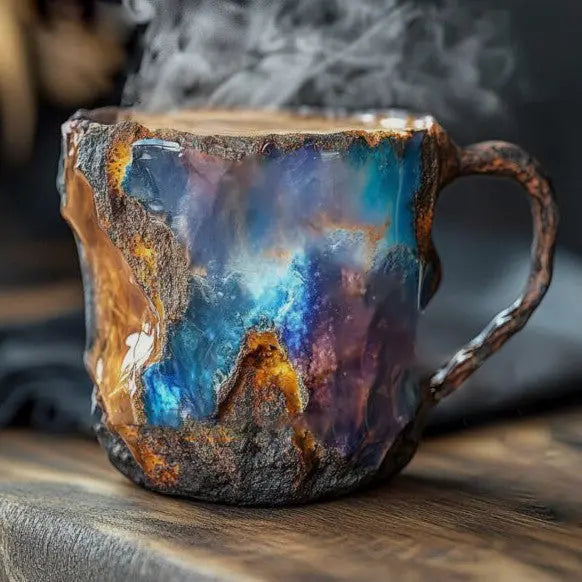 Tasses à café avec des cristaux minéraux intégrés