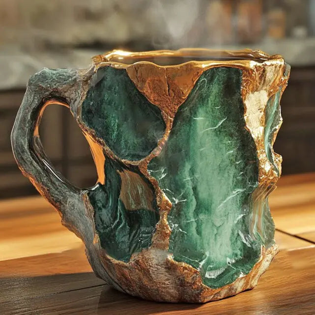 Tasses à café avec des cristaux minéraux intégrés