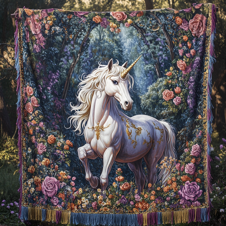 Couverture tissée – Licorne au clair de lune NCU0DV3831