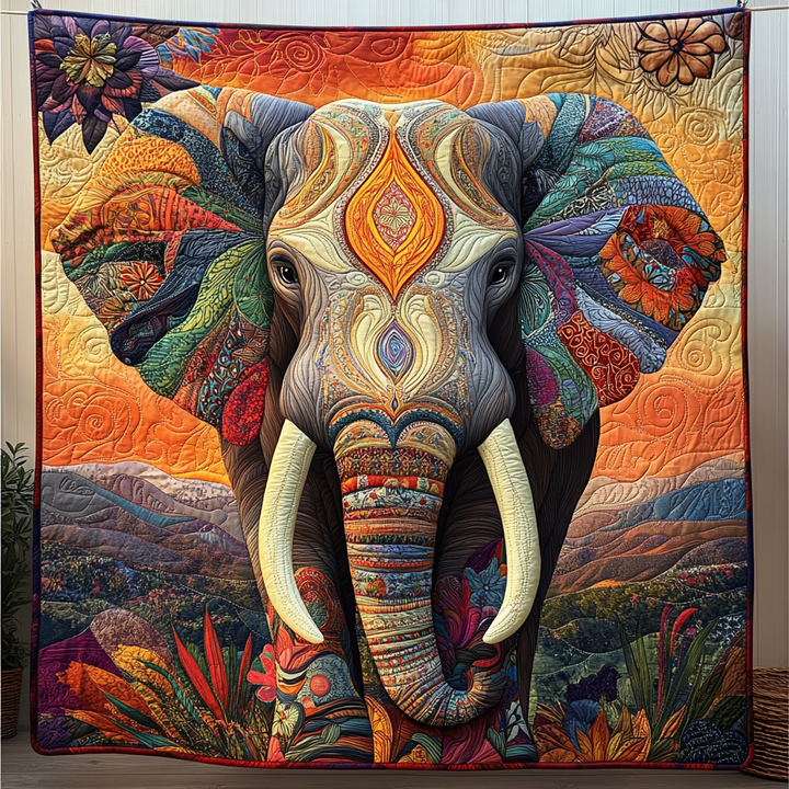 Couverture matelassée – Éléphant au clair de lune NCU0DK660