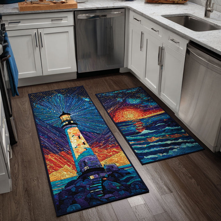 Tapis de cuisine antidérapant – Tapis de cuisine phare au bord de l'océan NCU0DK11810