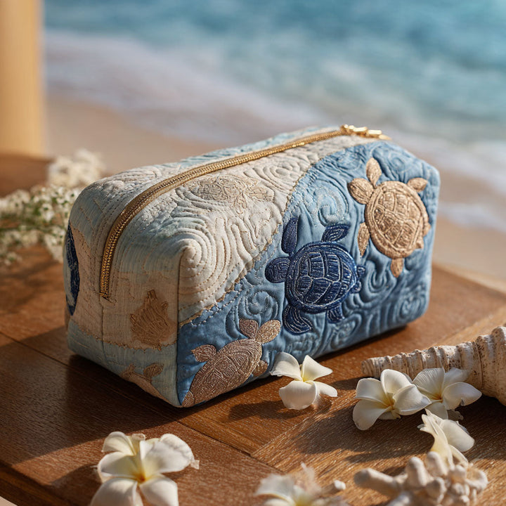 Trousse de maquillage matelassée avec tortue de mer NCU0PT9267