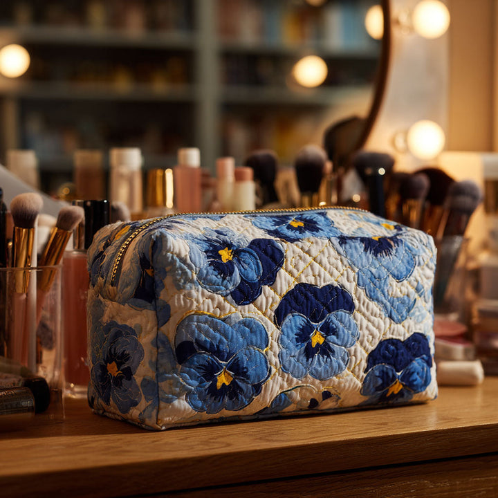 Trousse de maquillage matelassée avec pensées NCU0PT9196