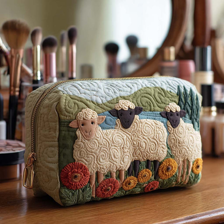 Trousse de maquillage matelassée avec des moutons NCU0VT287