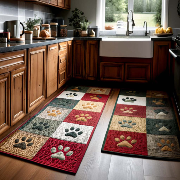 Tapis de cuisine antidérapant – empreintes de pattes confortables NCU0NT11391