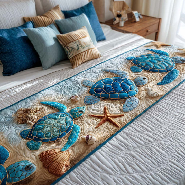 Couverture de lit matelassée – Peaceful Turtle Cove NCU0NT8510