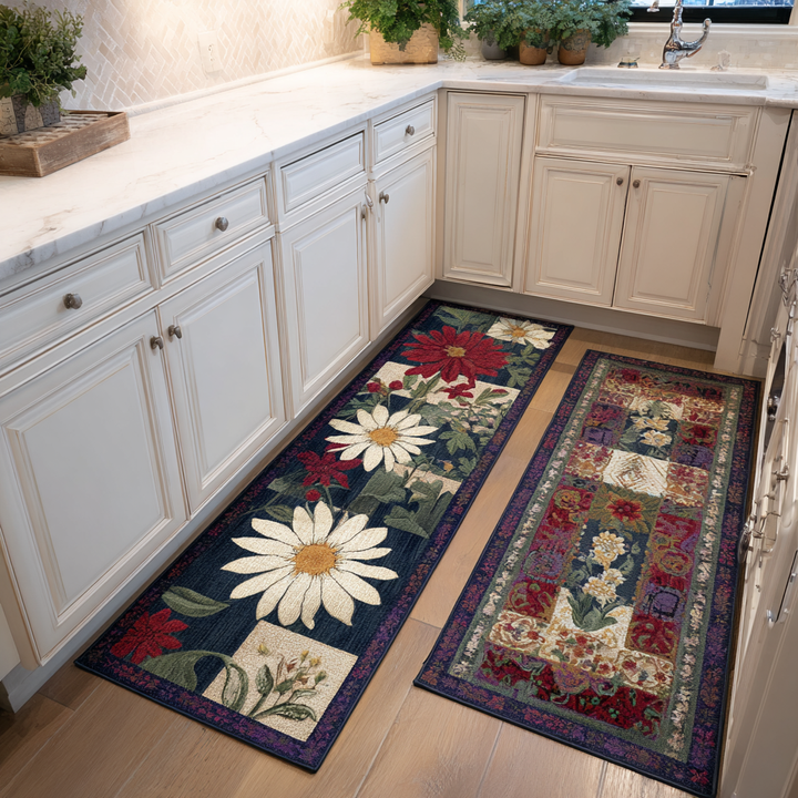 Tapis de cuisine antidérapant – Tapis de cuisine avec de délicates fleurs NCU0DK11086