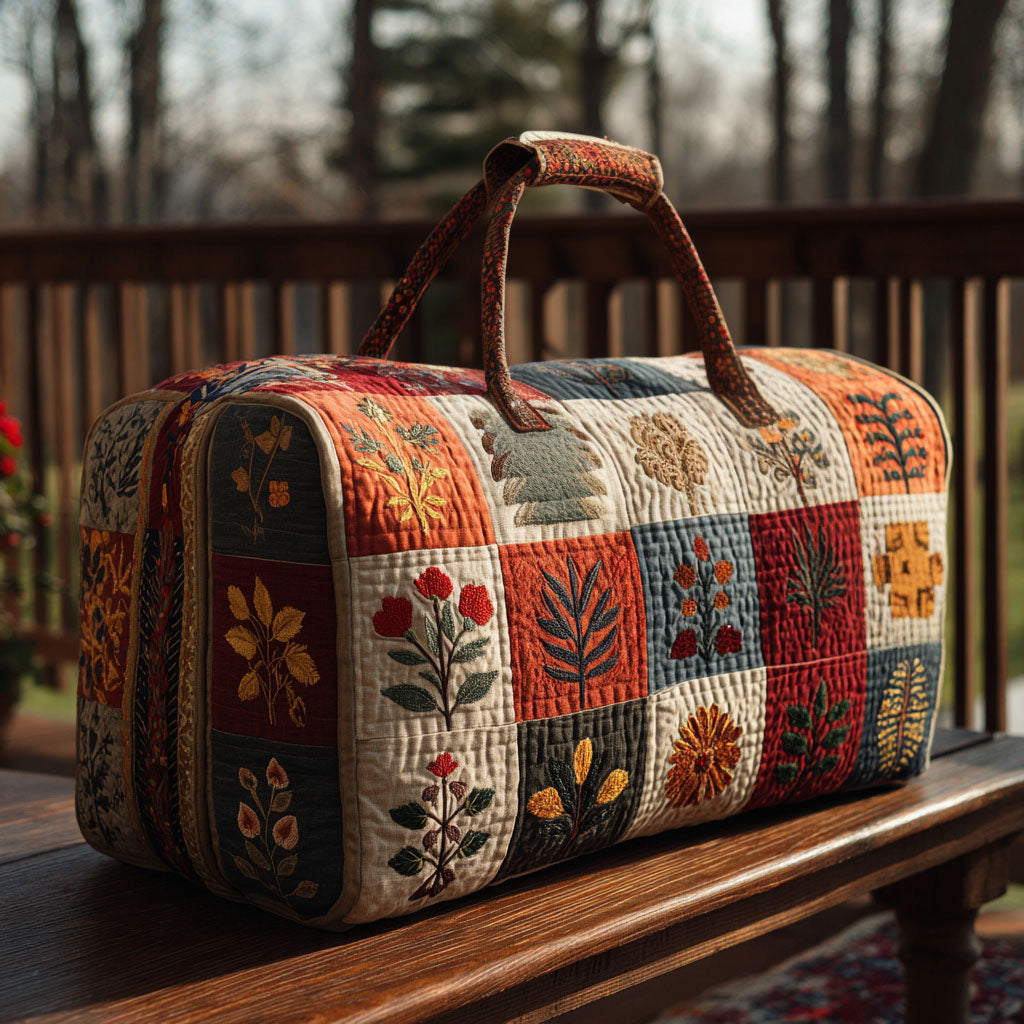 Sac de voyage matelassé – Fleurs délicates