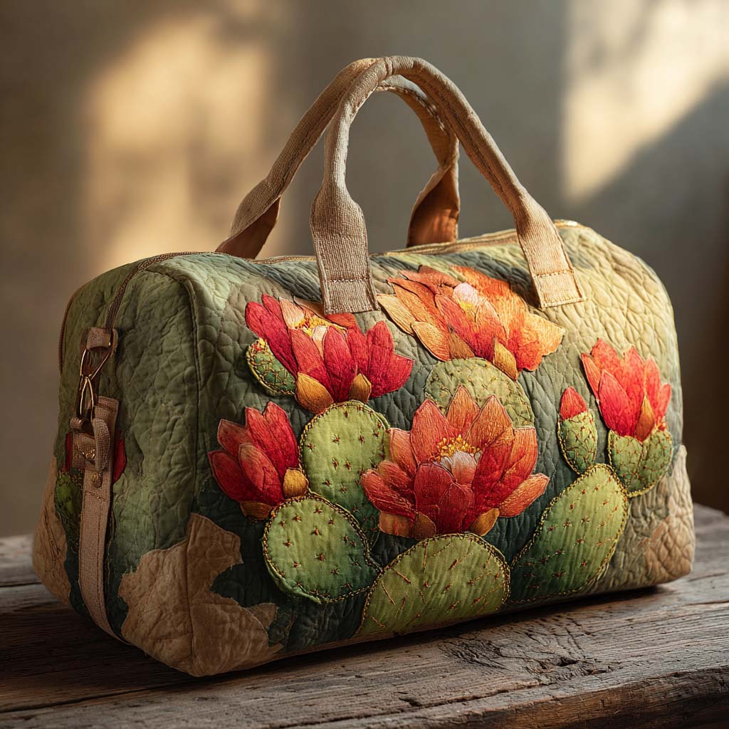 Sac de voyage matelassé – Cactus en fleurs