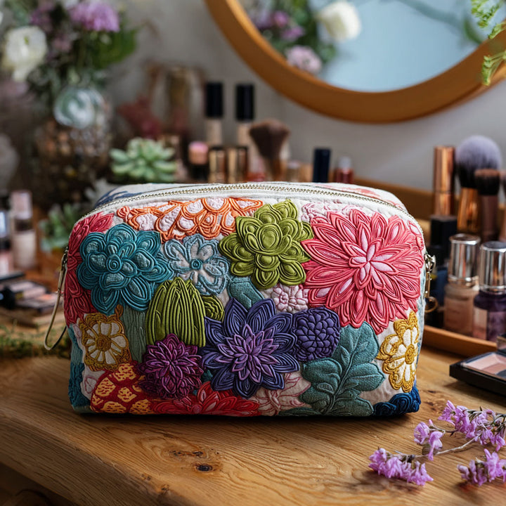 Trousse de maquillage matelassée avec jardin de cactus NCU0PT9626