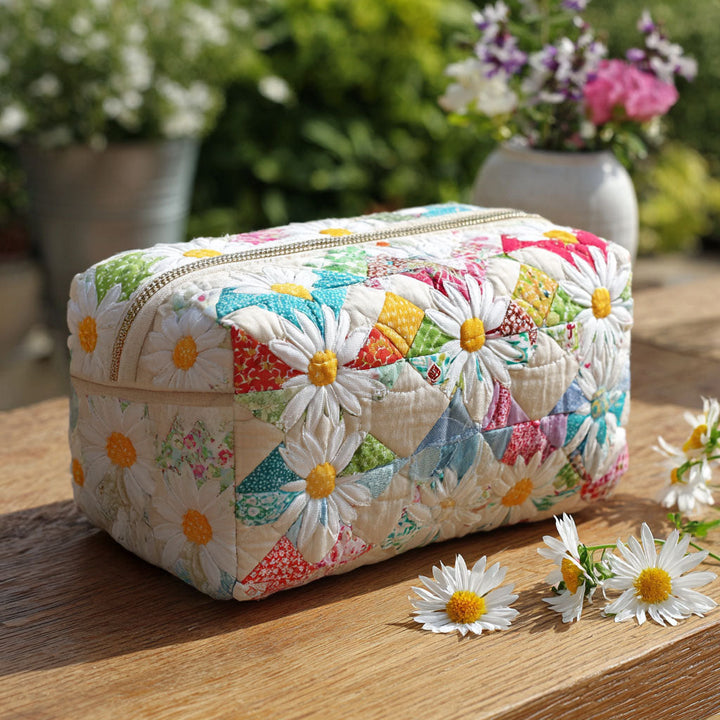 Trousse de maquillage matelassée avec motif délicat de gazon NCU0PT9260