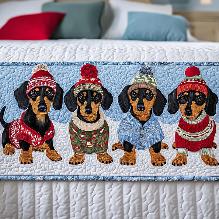 Couverture de lit matelassée – Dackel de Noël matelassé NCU0TH3542