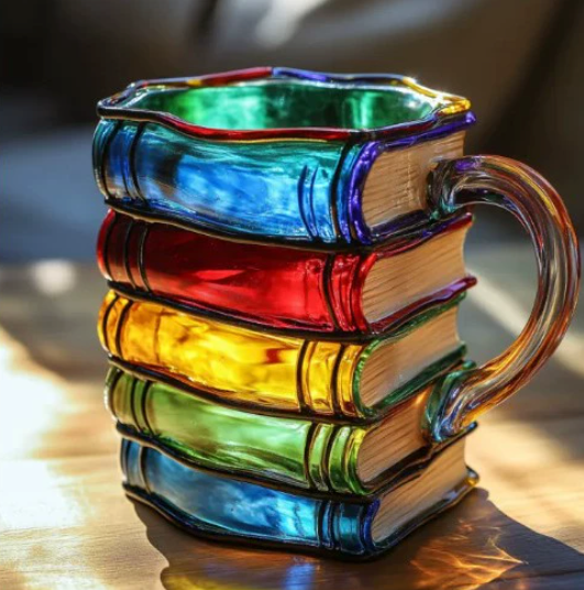 Tasse Artisanale Colorée en Style Livre