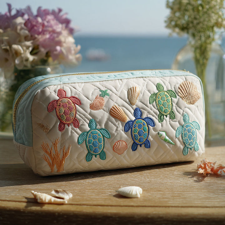 Trousse de maquillage matelassée inspirée de la mer NCU0PT9269