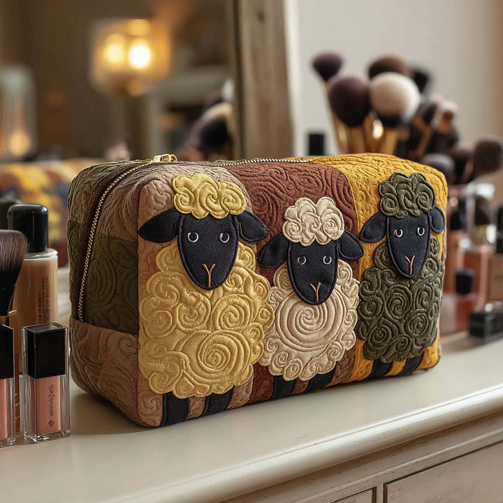 Trousse de maquillage matelassée avec trio de moutons NCU0NT10391