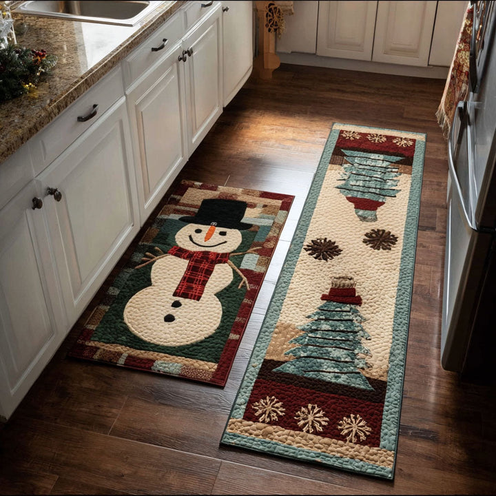 Tapis de cuisine antidérapant – Détails enneigés d'hiver NCU0PT10157