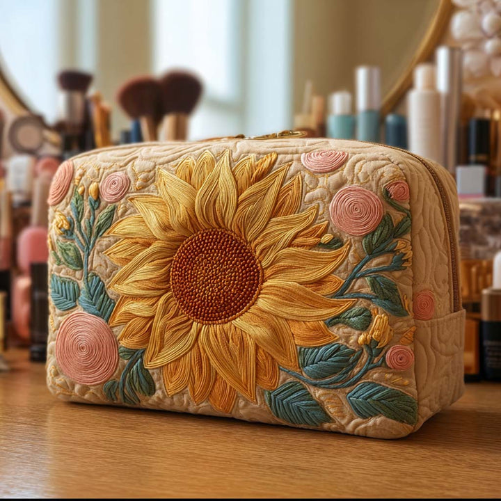 Trousse de maquillage matelassée avec un doux motif de soleil NCU0NT10238