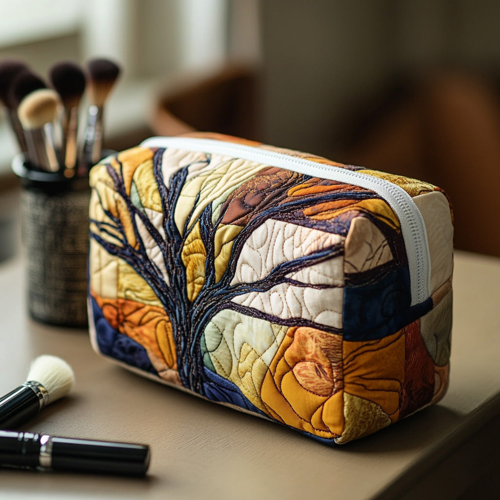 Trousse de maquillage matelassée avec des branches de l'arbre de vie NCU0DV7886