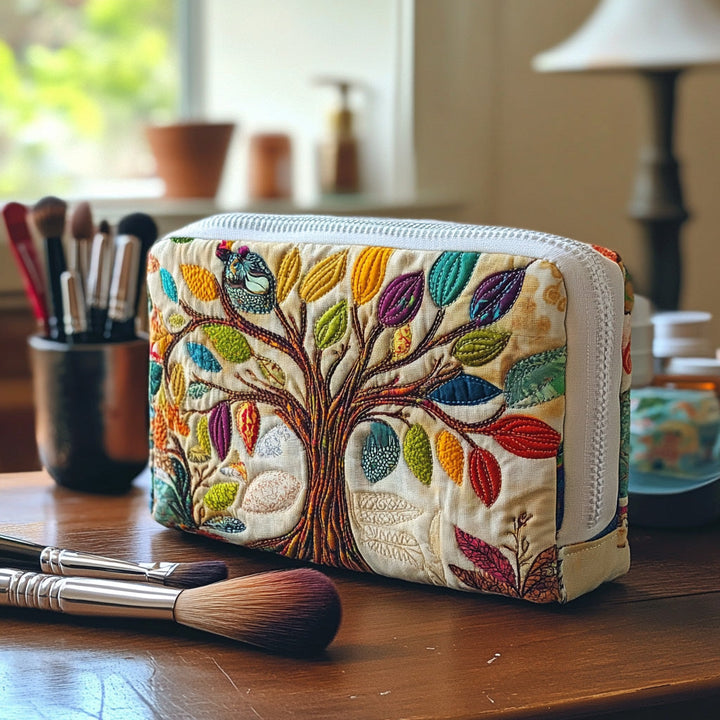 Trousse de maquillage matelassée avec arbre de vie NCU0DV7891
