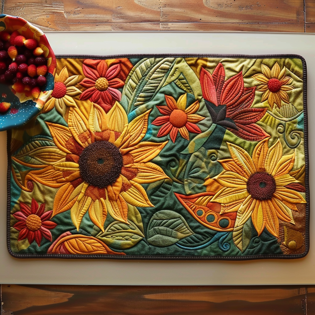 Sets de table matelassés – Tournesols Sunburst NCU0TL075