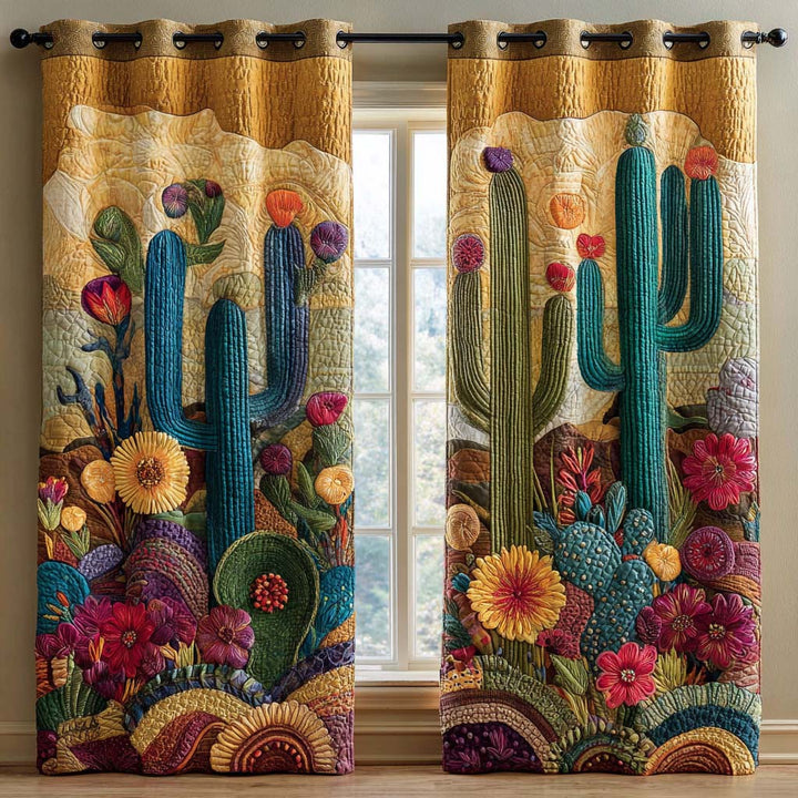 Rideaux matelassés – Cactus Turquoise NCU0XD2003